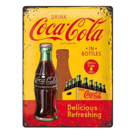 Metal Sign 'Drink Coca-Cola In Bottles' 30 x 40 cm | Coca-Cola