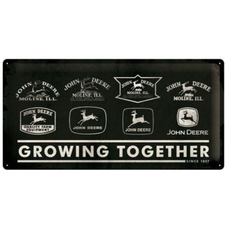 Metalen Bord 25 x 50 cm John Deere Growing Together Since 1837 - LAATSTE KANS | John Deere