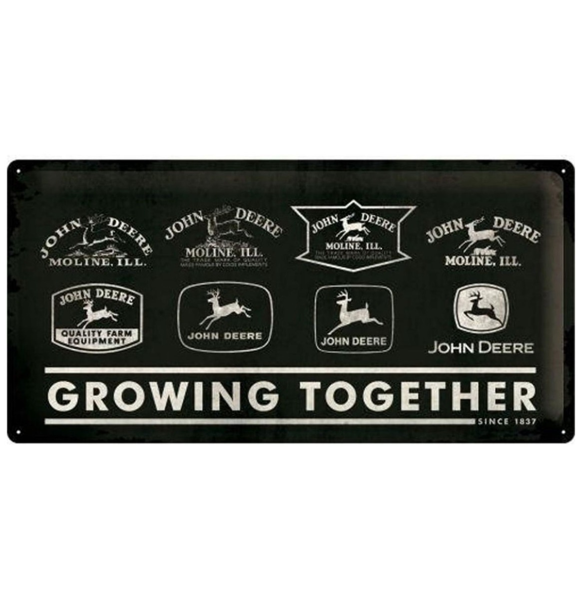 Metalen Bord 25 x 50 cm John Deere Growing Together Since 1837 - LAATSTE KANS | John Deere