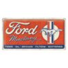 Metalen Bord 25 x 50cm Ford Mustang - Horse & Stripes Logo Red | Ford