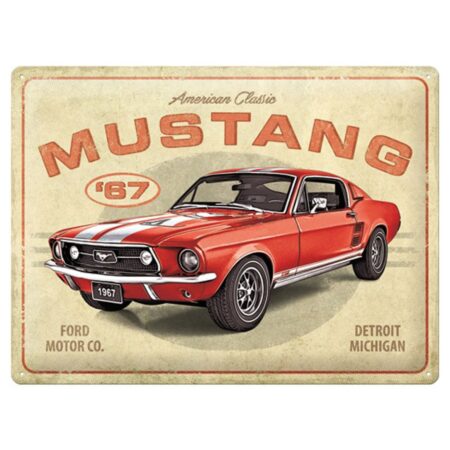 Metalen Bord 30 x 40 'Ford Mustang - GT 1967 Red' | Ford