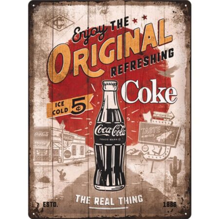 Metalen Bord 30 x 40 cm Coca-Cola - Original Coke Highway 66 | Coca-Cola