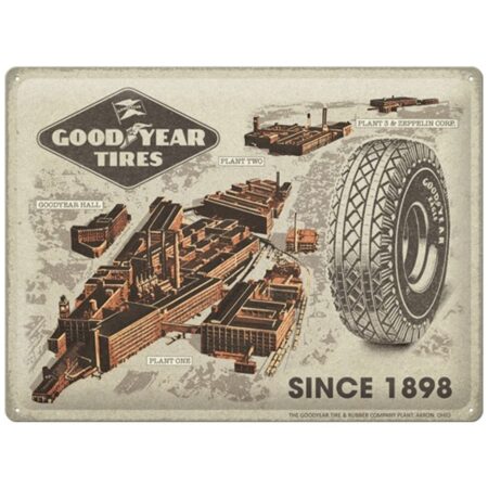 Metalen Bord 30 x 40 cm Goodyear - Fabrieken Sinds 1898 | Goodyear
