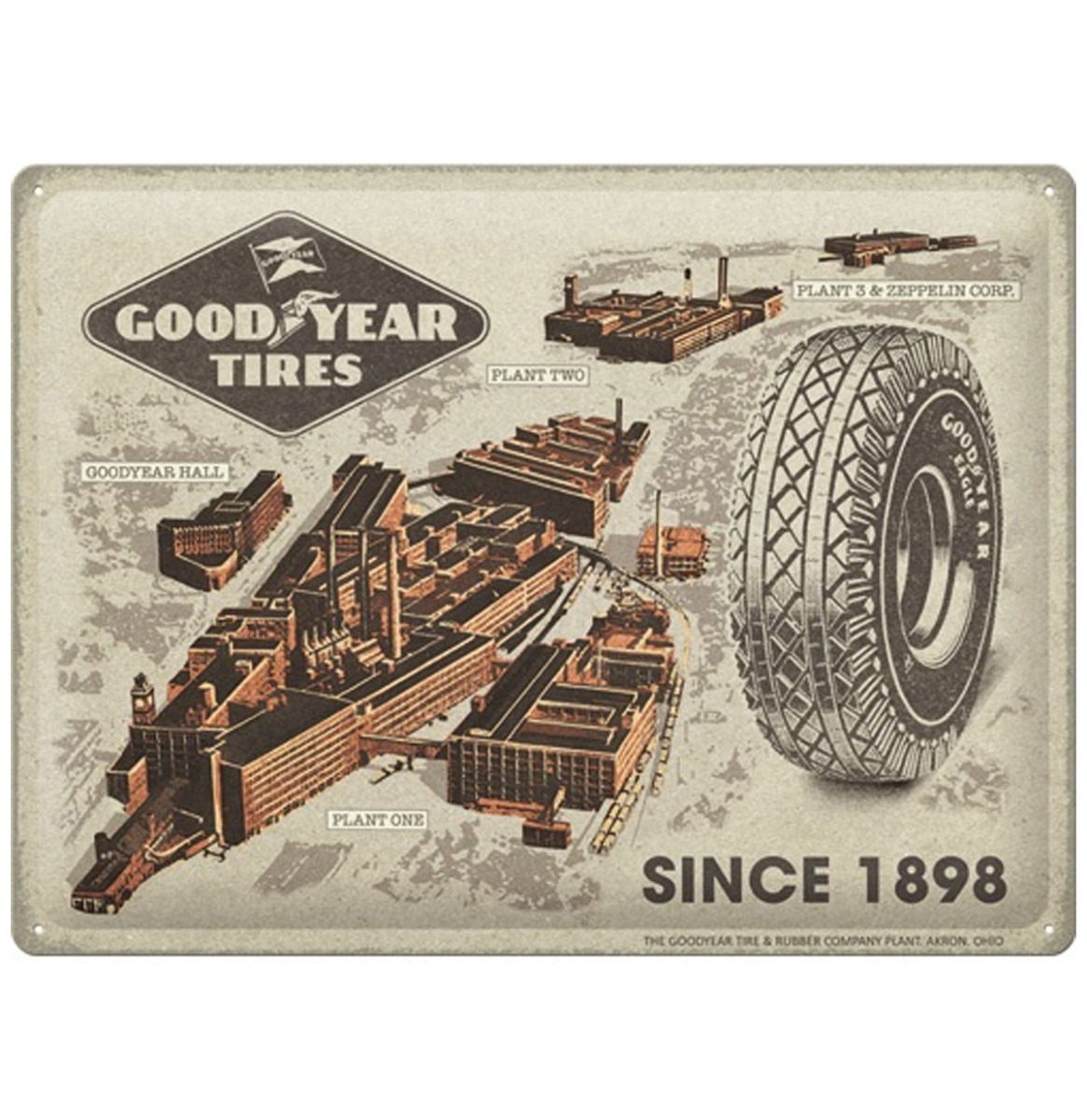Metalen Bord 30 x 40 cm Goodyear - Fabrieken Sinds 1898 | Goodyear