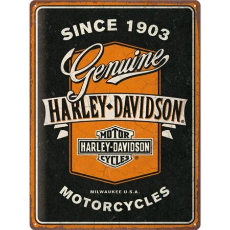 Metalen Bord 30 x 40 cm Harley-Davidson - Genuine Motorcycles Strik | Harley-Davidson