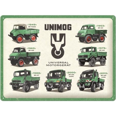 Metalen Bord 30 x 40 cm Mercedes Daimler Truck - Unimog Modelgrafiek | Mercedes