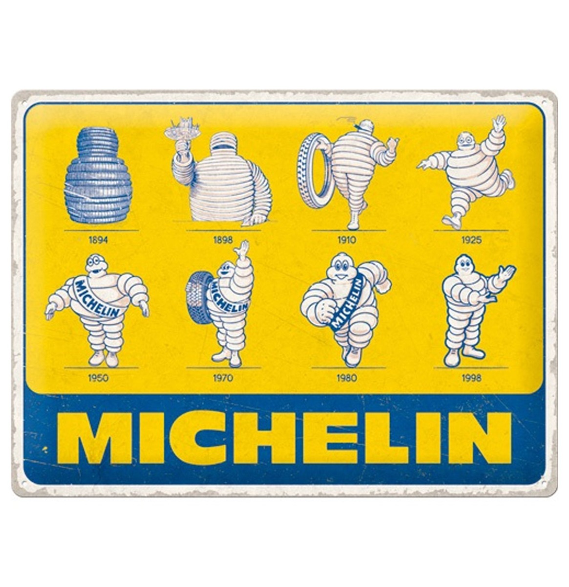Metalen Bord 30 x 40 cm Michelin - Logo Evolutie | Michelin