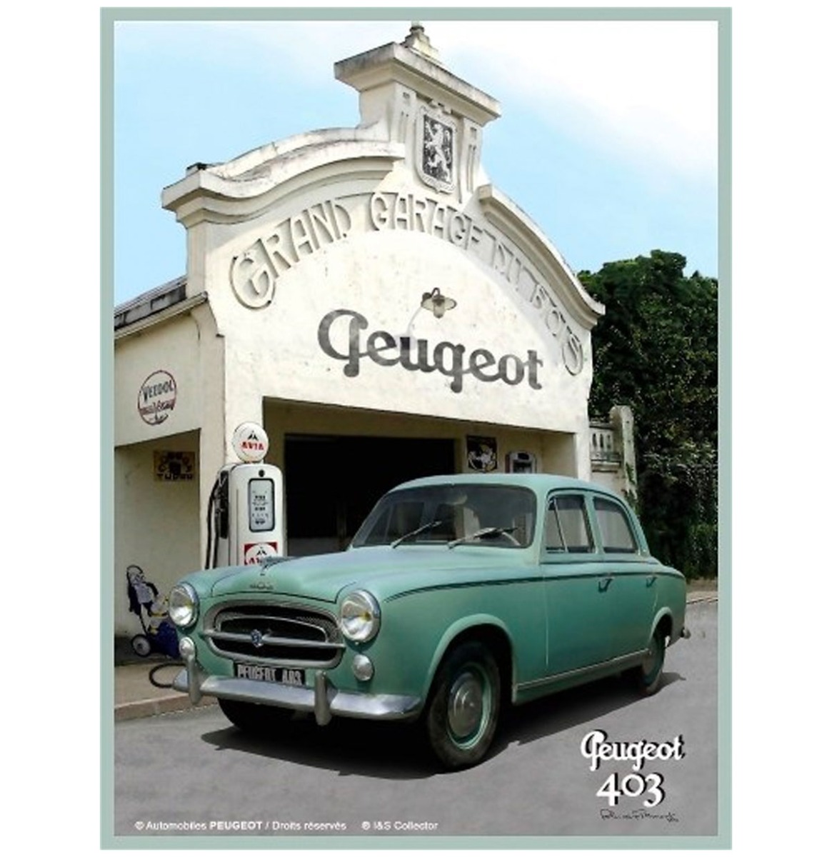 Metalen Bord 30 x 40 cm Peugeot 403 Garage | Peugeot