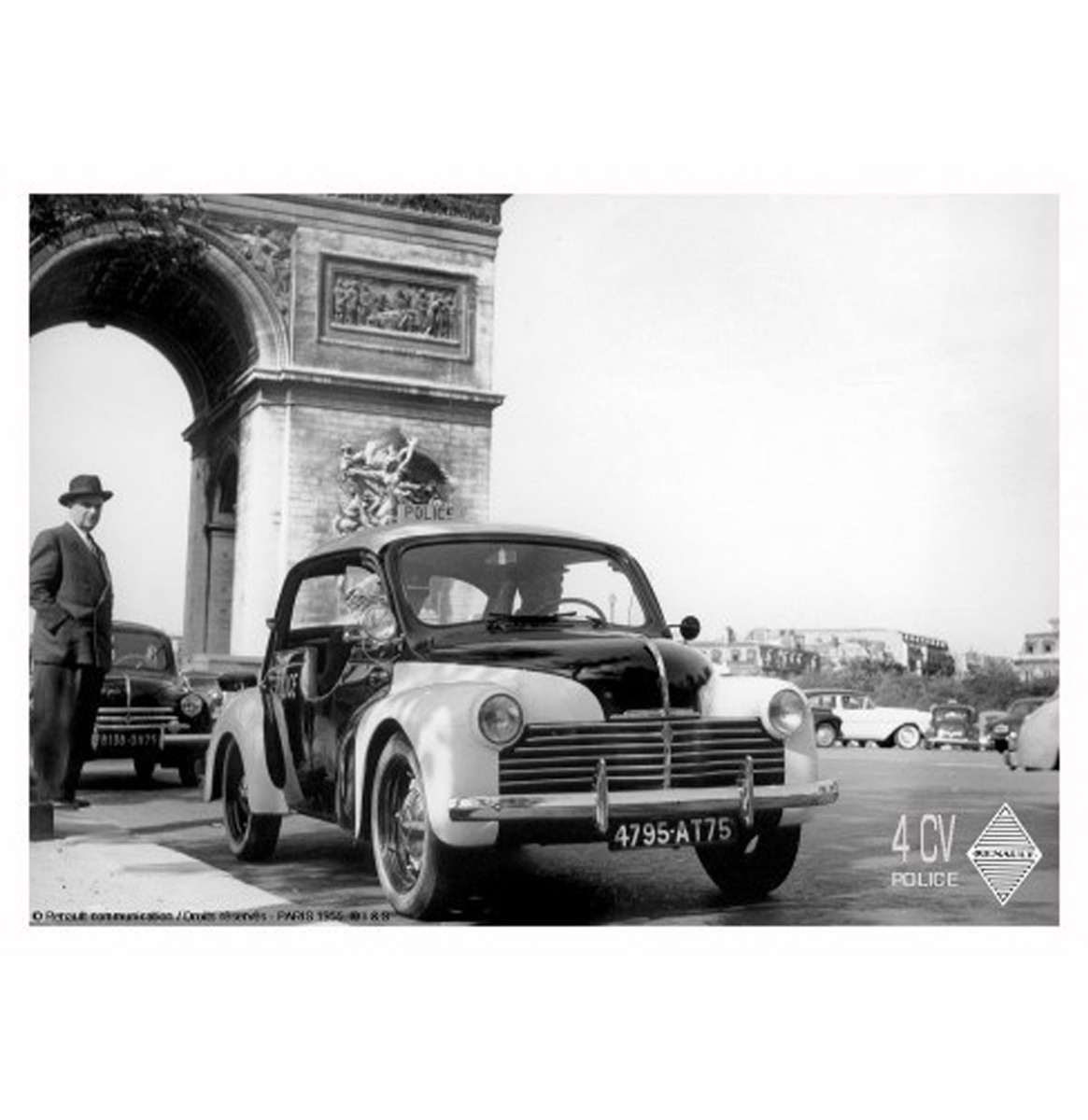 Metalen Bord 30 x 40 cm Renault 4 CV Police | Renault