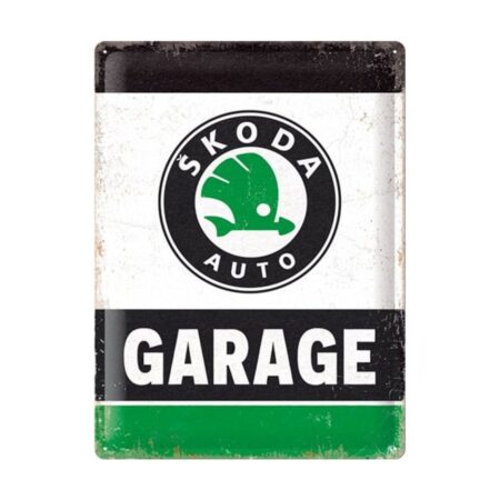 Metalen Bord 30 x 40 cm Skoda - Garage Groen | Skoda