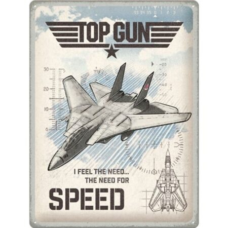 Metalen Bord 30 x 40 cm Top Gun - Jet | Nostalgic Art