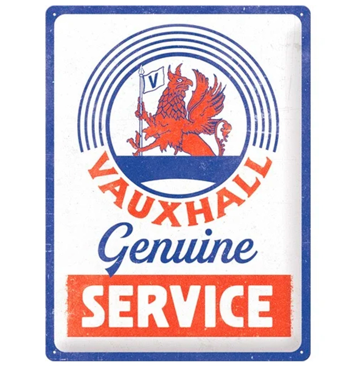 Metalen Bord 30 x 40 cm Vauxhall - Genuine Service | Nostalgic Art