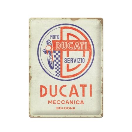 Metalen Bord 30 x 40cm Ducati - Moto Servizio Meccanica | Ducati