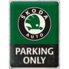 Metalen Bord 30 x 40cm Skoda - Parking Only | Skoda