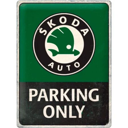 Metalen Bord 30 x 40cm Skoda - Parking Only | Skoda