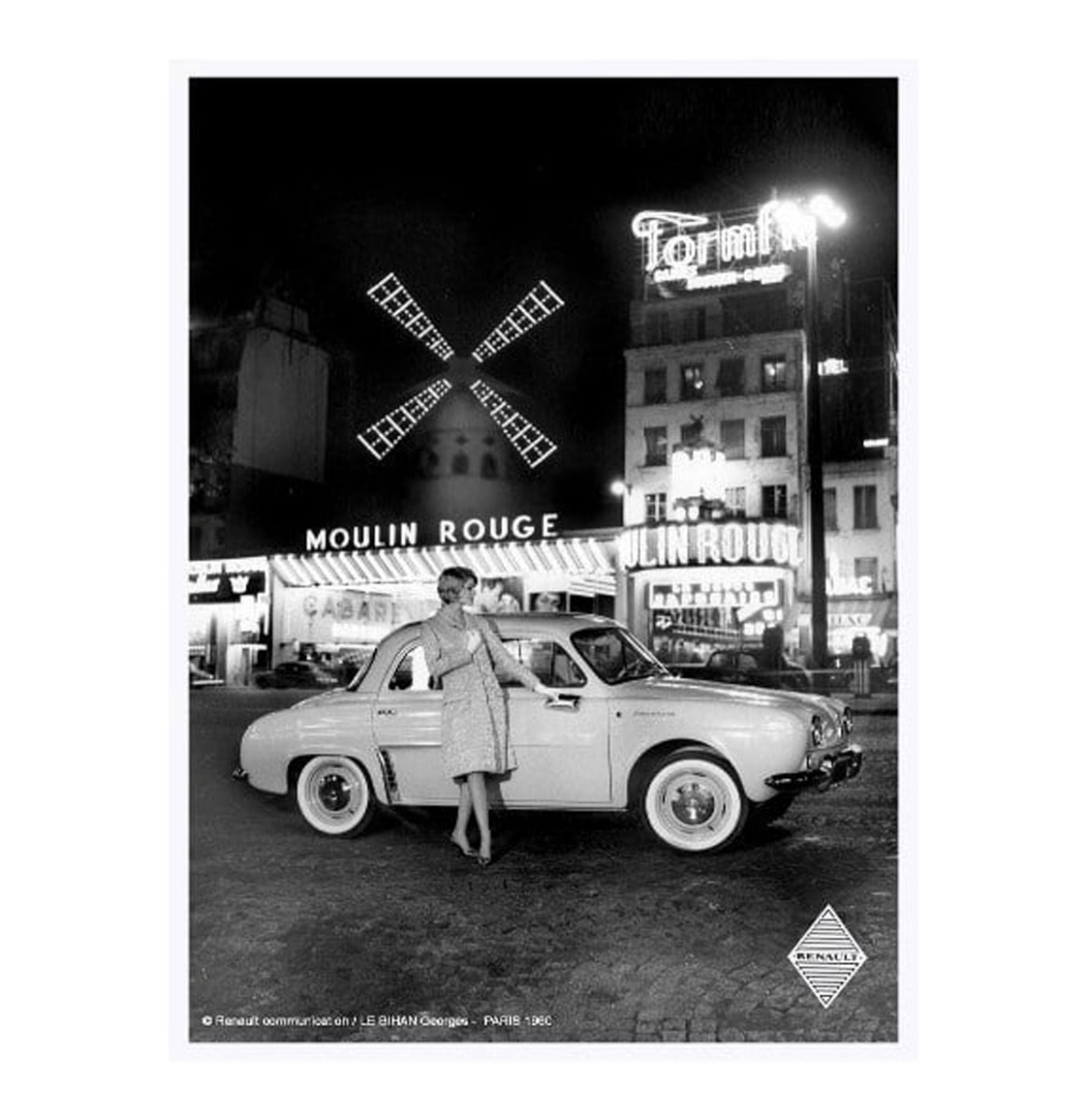 Metalen Bord 30x40 - Renault Dauphine Moulin Rouge | Renault