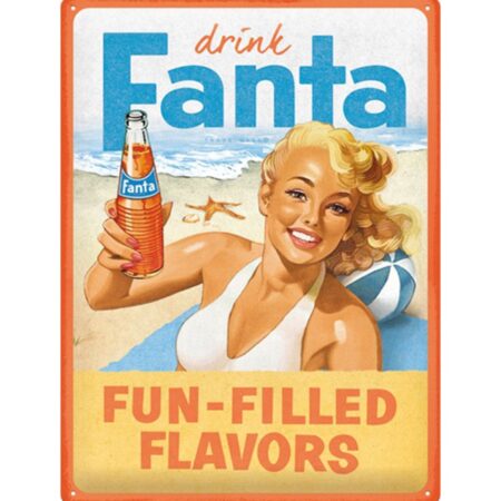 Metalen Bord 30x40 cm Fanta Beach Girl | Fanta