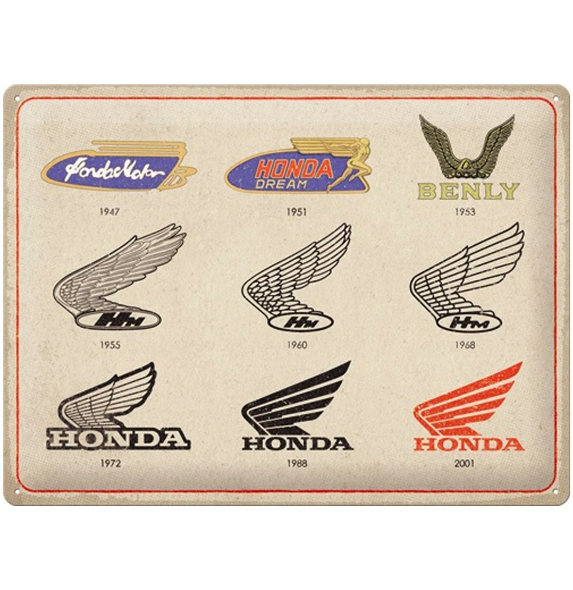 Metalen Bord 30x40 cm Honda MC Logo Evolution | Honda
