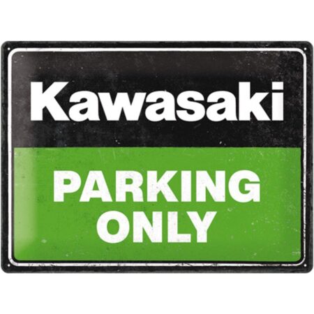 Metalen Bord 30x40 cm Kawasaki Parking Only Groen | Kawasaki
