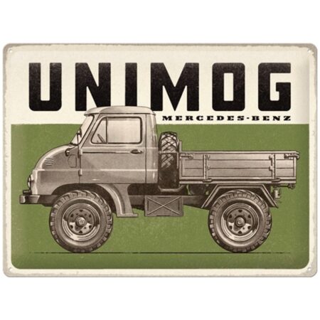 Metalen Bord 30x40 cm Mercedes Unimog Vintage | Mercedes
