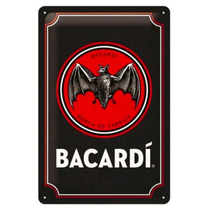 Metalen Bord 40 x 60 cm Bacardi - Logo Zwart | Bacardi