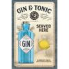 Metalen Bord 40 x 60 cm Gin & Tonic Served Here | Nostalgic Art