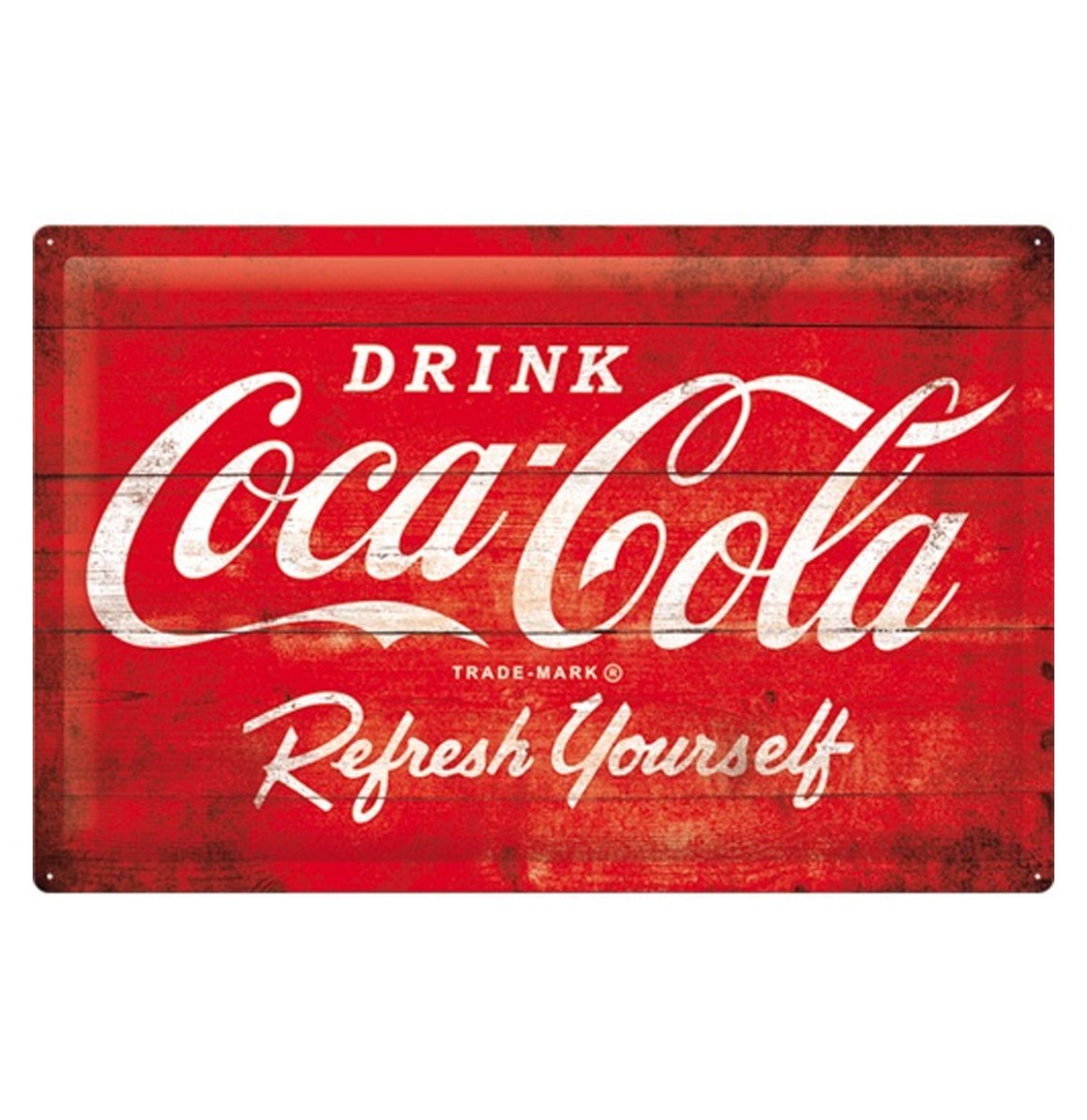 Metalen Bord 40 x 60cm Coca-Cola - Logo Red Refresh Yourself | Coca-Cola