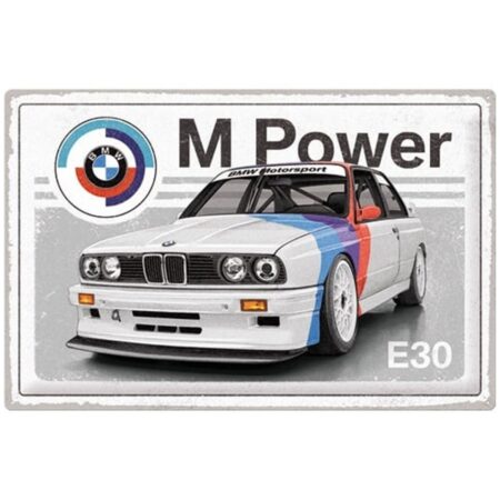 Metalen Bord - BMW E30 M Power 40 x 60 cm | BMW