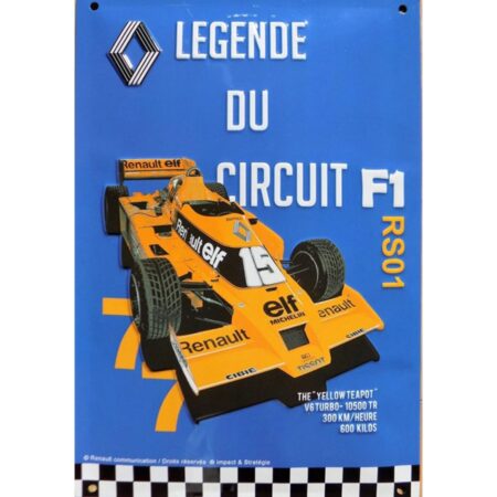 Metalen Bord RA 40x30cm Renault F1 Legende | Renault