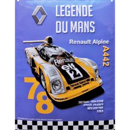 Metalen Bord Renault RA 40x30cm Le Mans Legende | Le Mans 24HR
