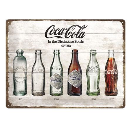 Metalen Plaat 'Coca Cola In The Distinctive Bottle' 30 x 40 cm | Coca-Cola