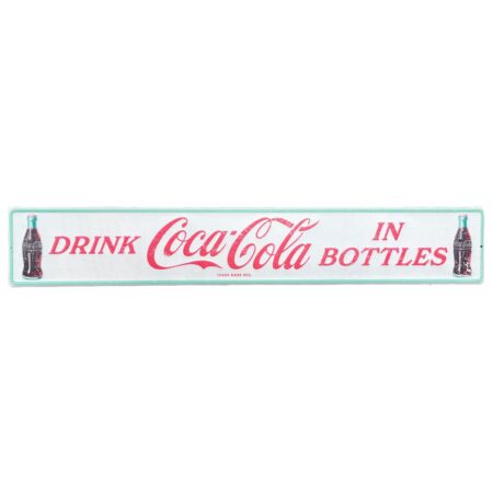 Metalen Straatnaambord Coca-Cola "Drink Coca-Cola In Bottles" White - 91 x 15 cm | Coca-Cola