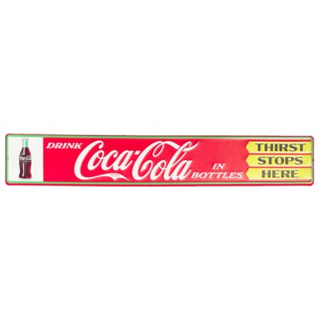 Metalen Straatnaambord Coca-Cola "Thirst Stops Here" - 91 x 15 cm | Coca-Cola