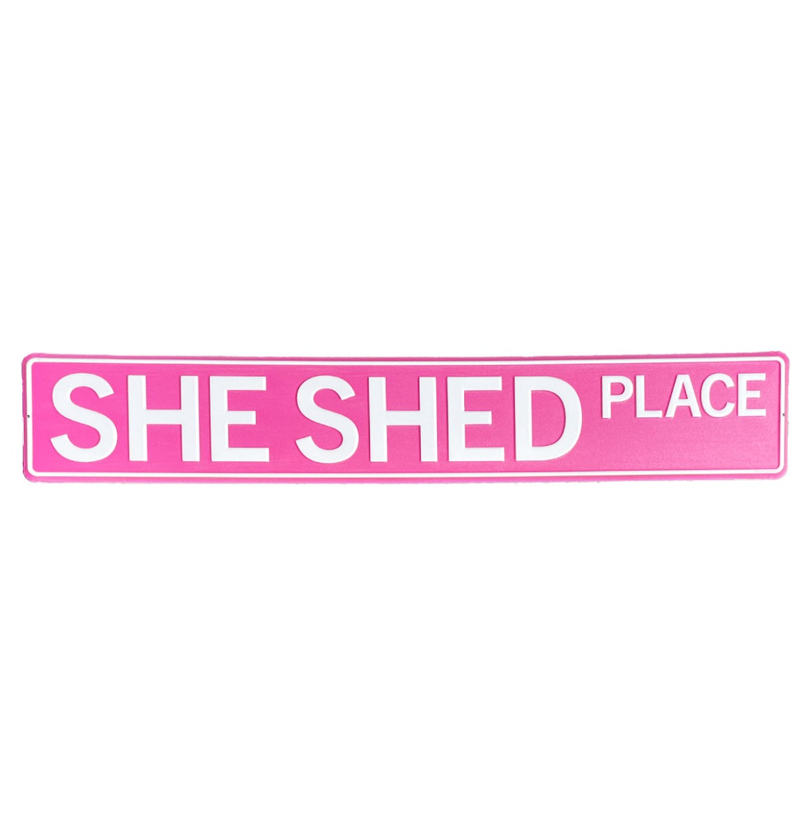 Metalen Straatnaambord "She Shed Place" - 91 x 15 cm | Fiftiesstore