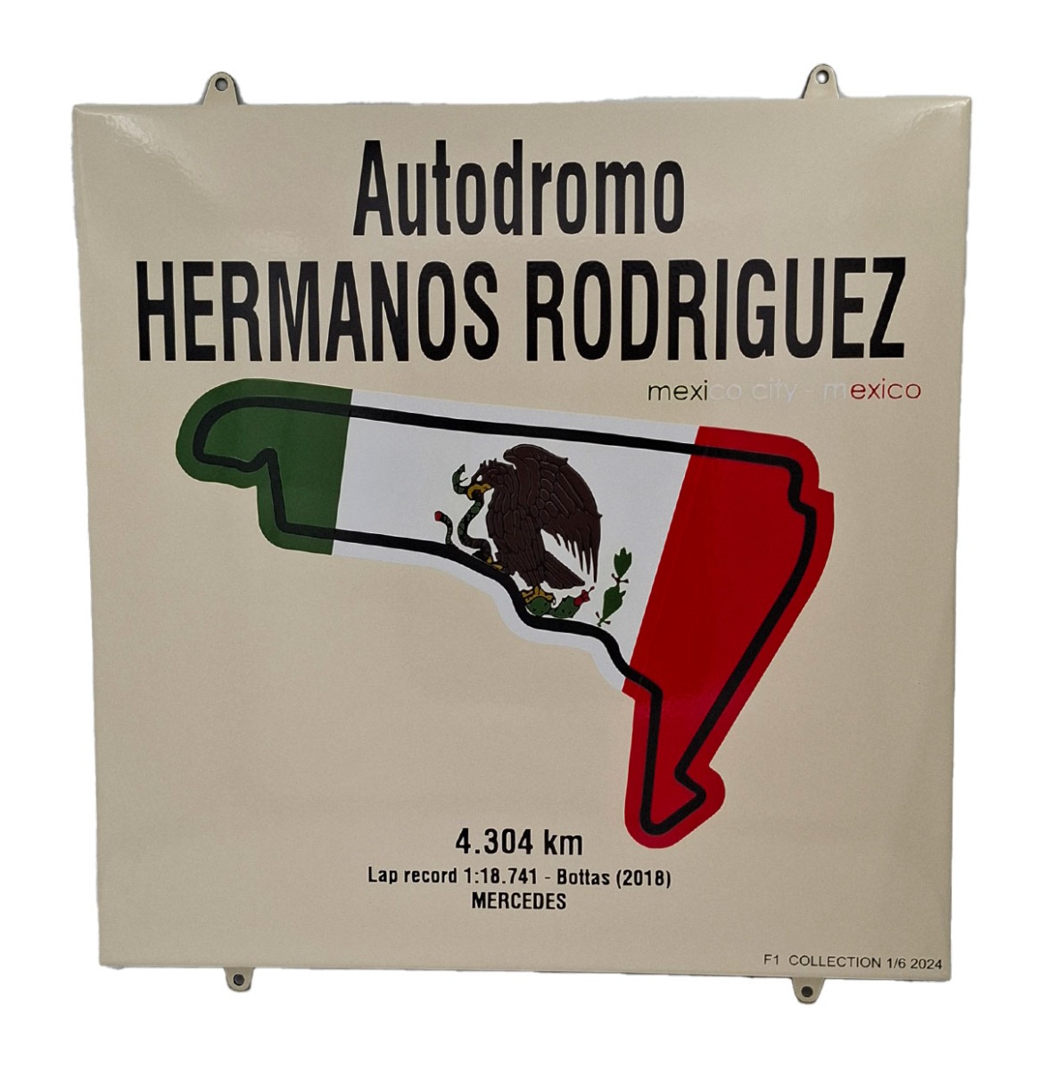 Mexico City Hermanos Rodriguez Circuit Emaille Bord - 50 x 50cm | Fiftiesstore