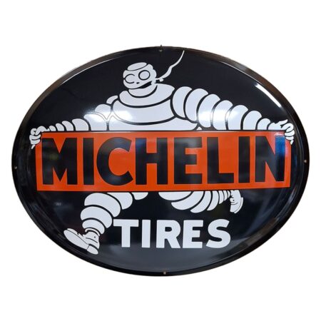 Michelin Tires Zwart Ovaal Emaille Bord - 68 x 53cm | Michelin