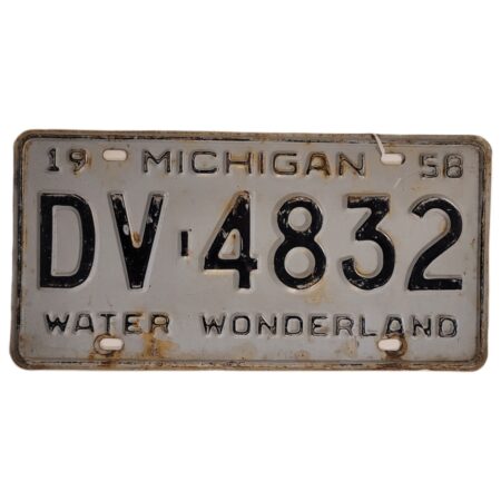 Michigan - 1958 Originele kentekenplaat | Fiftiesstore