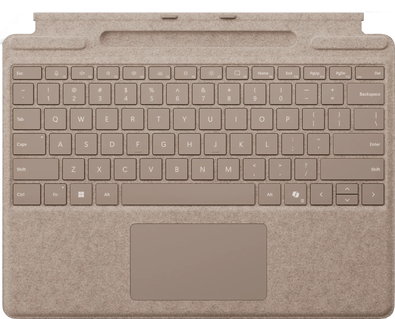 Microsoft Surface Pro 13 Inch Type Cover met penopslag Duinzand Qwerty