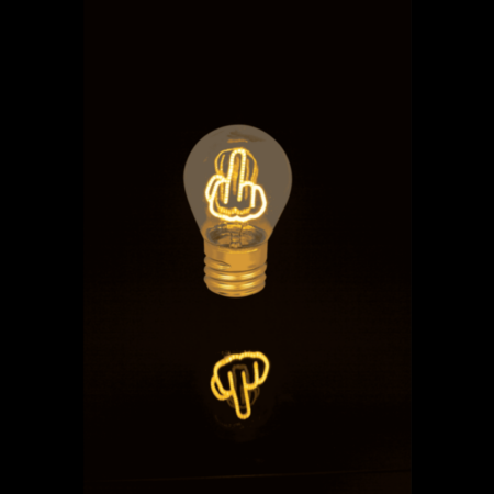 Middelvinger Gloeilamp | Out Of The Blue