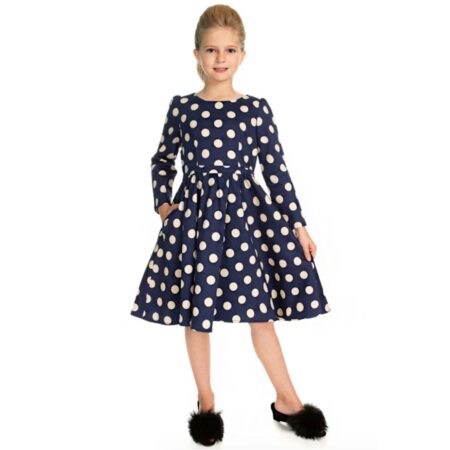 Milana Polka Dot Swing Kids Dress-11 - 12 Jaar | Hearts and Roses