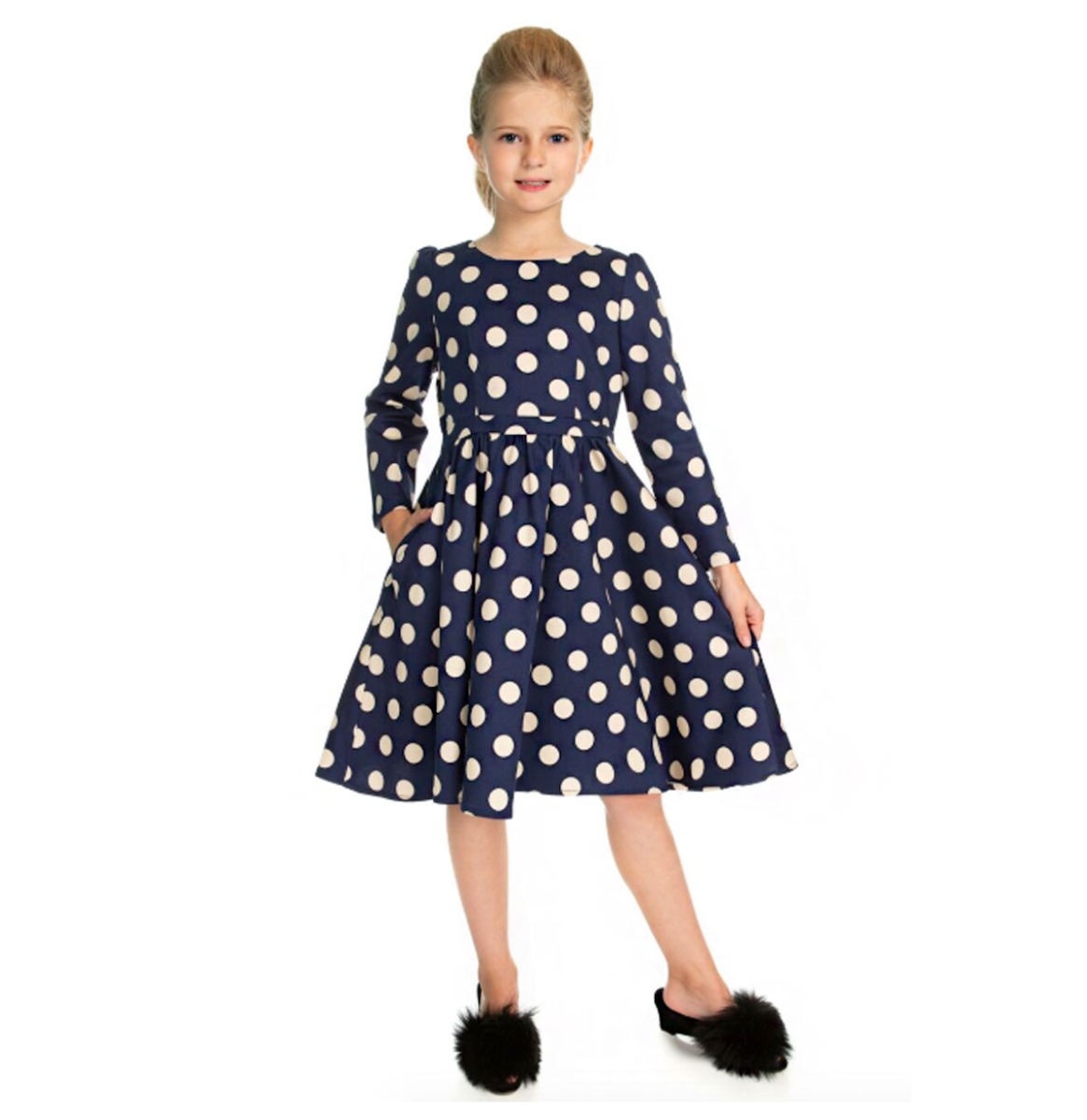 Milana Polka Dot Swing Kids Dress-11 - 12 Jaar | Hearts and Roses
