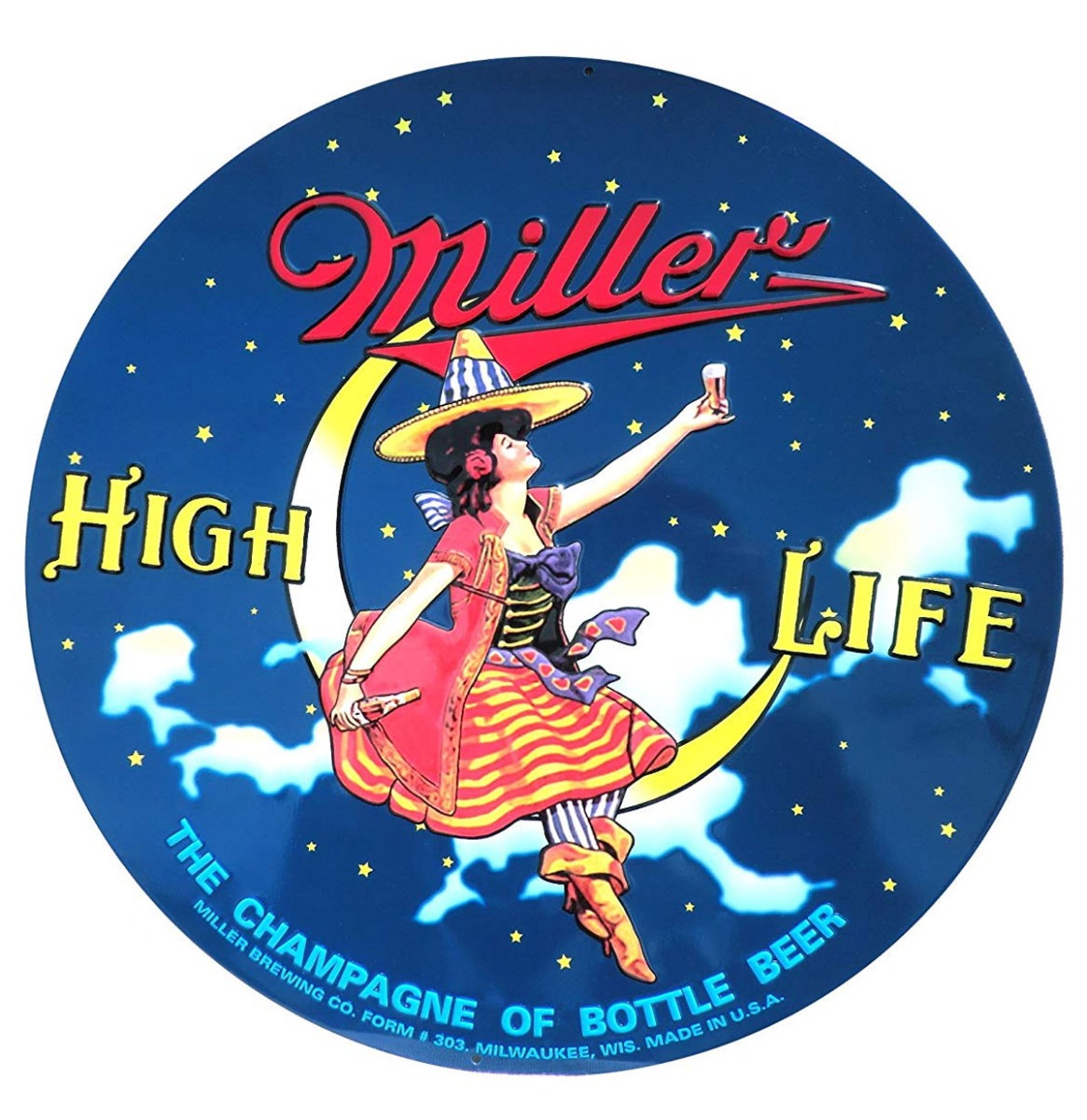 Miller High Life Rond Bord Met Relief 36 cm | Fiftiesstore