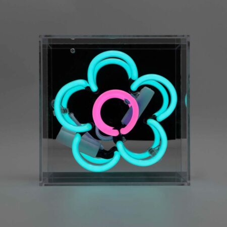 Mini Glazen Neon Box - Daisy - Blauw | Fiftiesstore