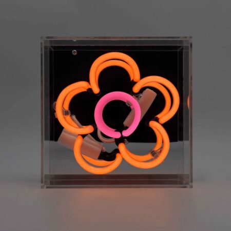 Mini Glazen Neon Box - Daisy - Oranje | Fiftiesstore