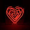 Mini Glazen Neon Box - Hart - Rood | Fiftiesstore
