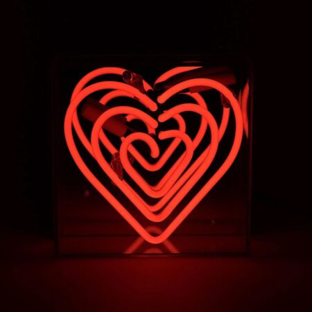 Mini Glazen Neon Box - Hart - Rood | Fiftiesstore