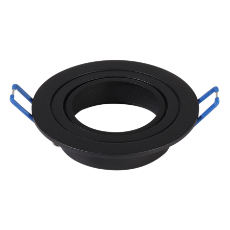 Miro - LED Inbouwspot - Kantelbaar armatuur - Diameter 93mm - GU10 Fitting incl. lamphouder - Rond - IP20 - Zwart | HOFTRONIC