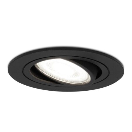 Miro LED inbouwspot - GU10 4 Watt 345 Lumen - 6500K Daglicht wit - Dimbaar - Rond - Kantelbaar - IP20 Voor binnen - Zwart | HOFTRONIC