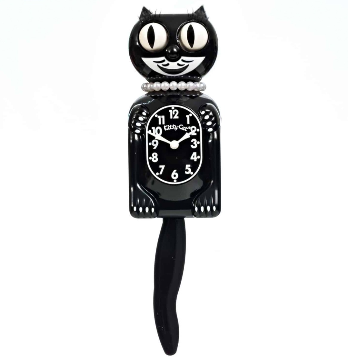 Miss Classic Black Kitty-Cat Klock MKC-1 | Kleine Retro Wandklok | Kit-Cat Klock