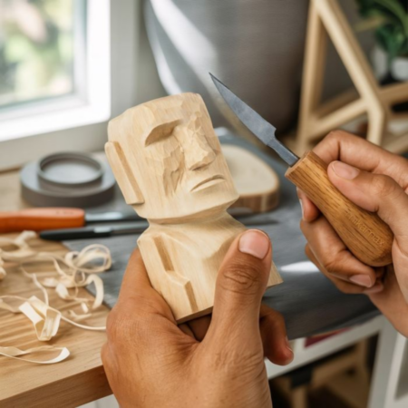 Moai Wood Carving Kit - Creatief DIY Cadeau - Inclusief Gereedschap | MikaMax